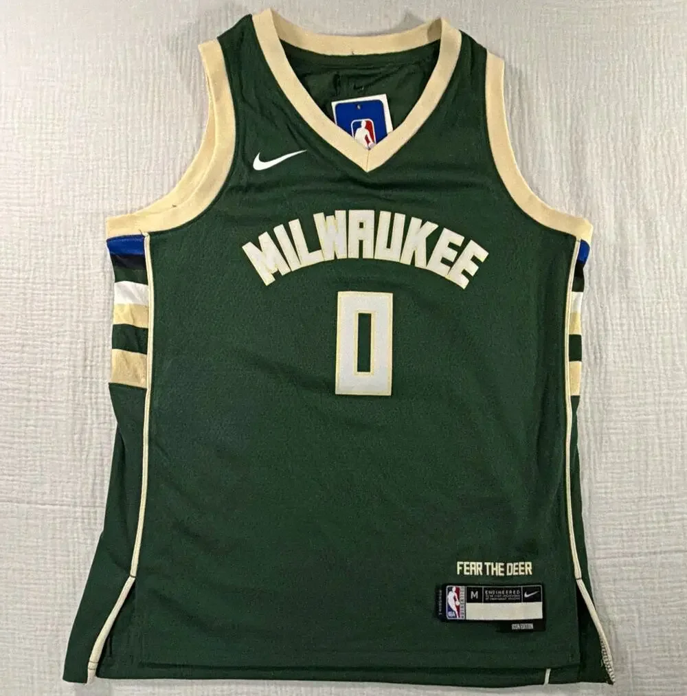 Nike Licensed NBA Milwaukee Bucks Damian Lillard 0 Jersey Green youth M 10/12
